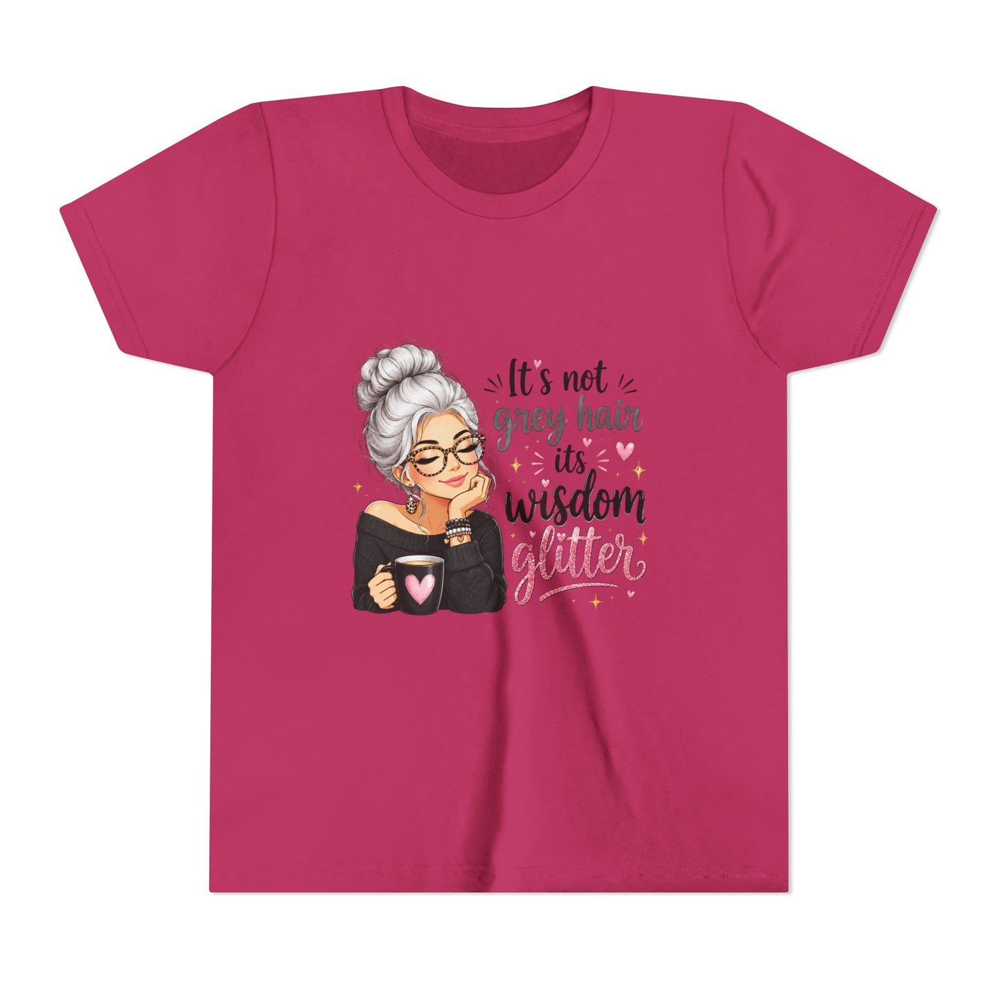 Youth Tee — "It’s Not Grey Hair, It’s Wisdom & Glitter" Graphic Tee
