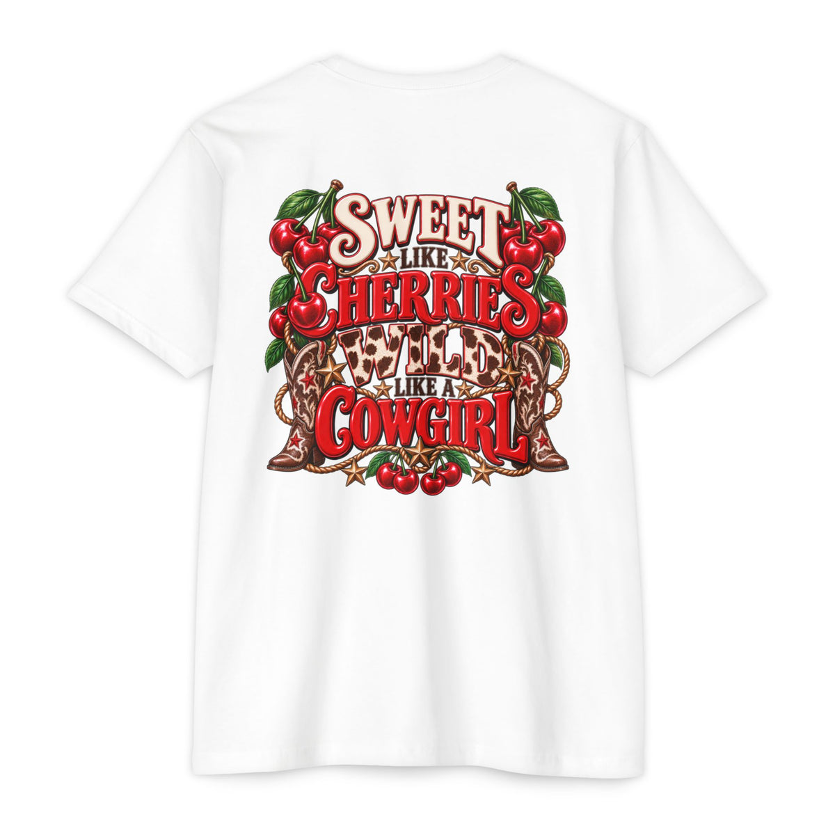 Cherry Picked Cowgirl T-Shirt — "Sweet Cherries Wild Cowgirl" Graphic Tee