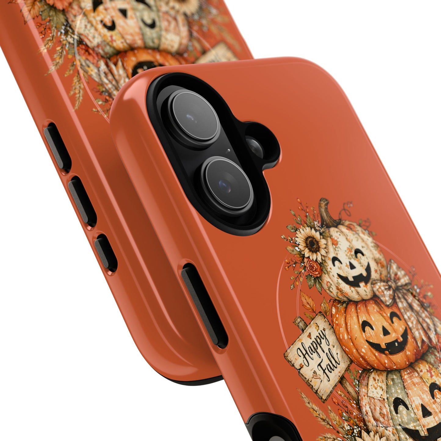 Autumn Plaid Pumpkins Tough Magnetic Phone Case