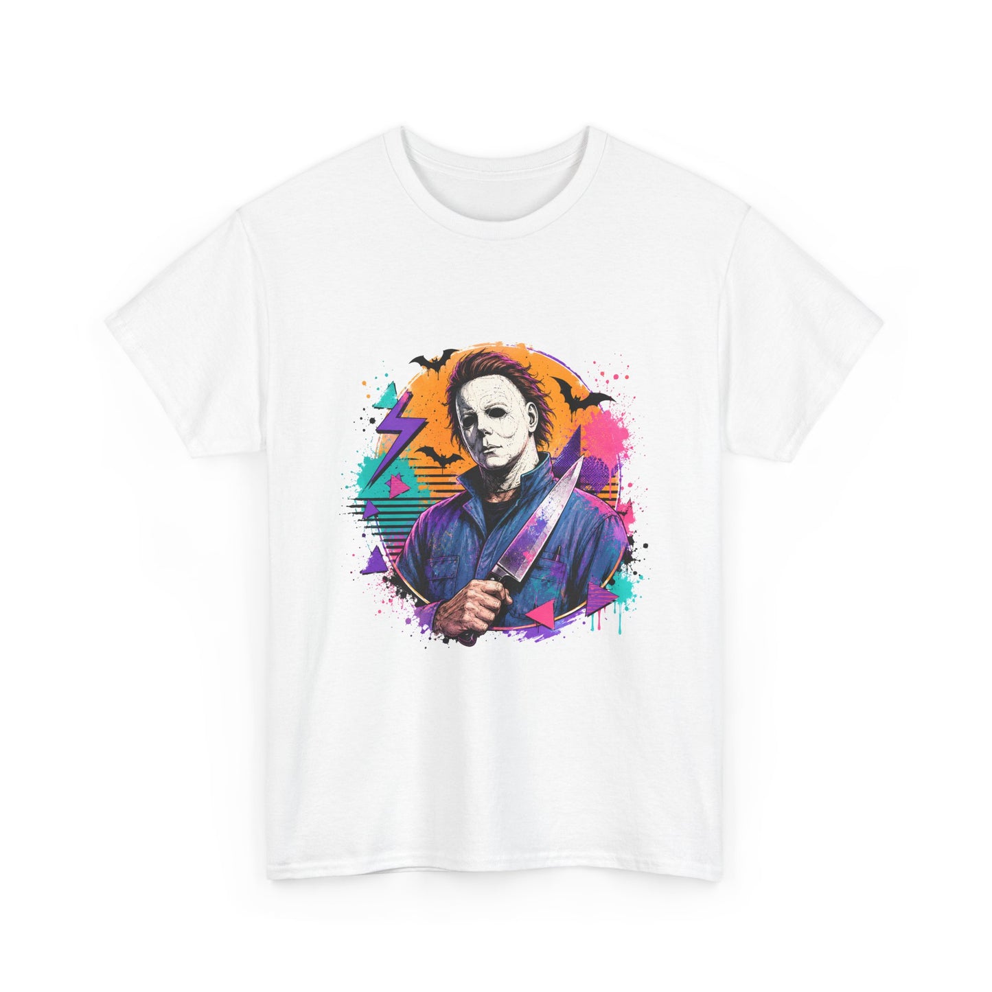 Retro Neon Horror Character Graphic Tee