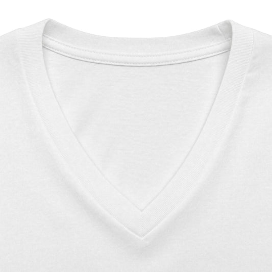 Women's V-Neck Tee — Fall Football Pumpkin Design