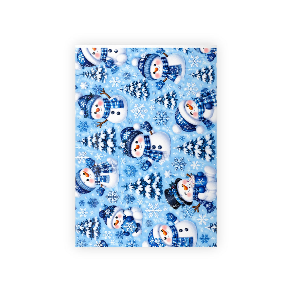 Snowman Holiday Gift Wrap Roll — Festive Blue Christmas Wrapping Paper