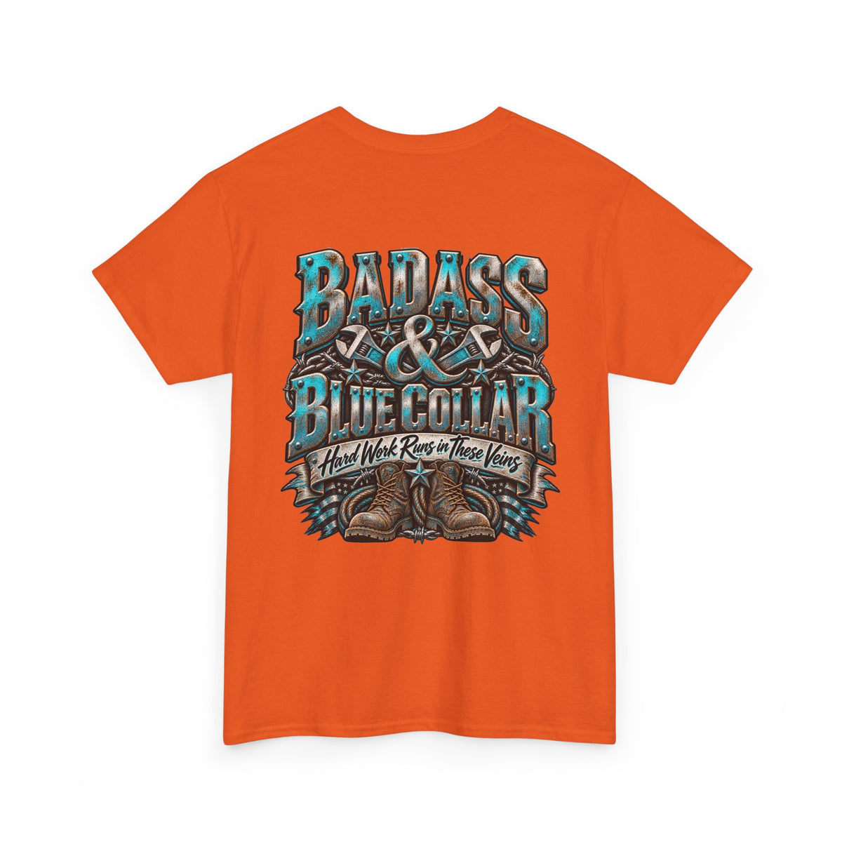 Badass Blue Collar Tee — 'Badass & Blue Collar' Workwear Graphic T‑Shirt