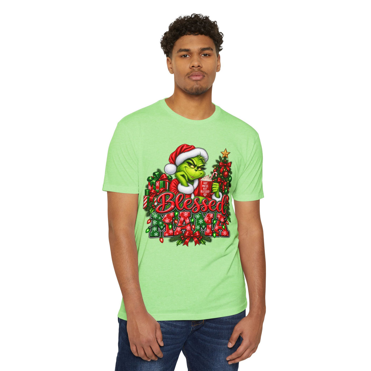 Grinch "Blessed AF" Christmas T‑Shirt