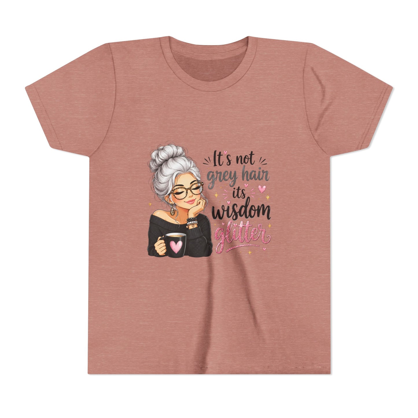 Youth Tee — "It’s Not Grey Hair, It’s Wisdom & Glitter" Graphic Tee