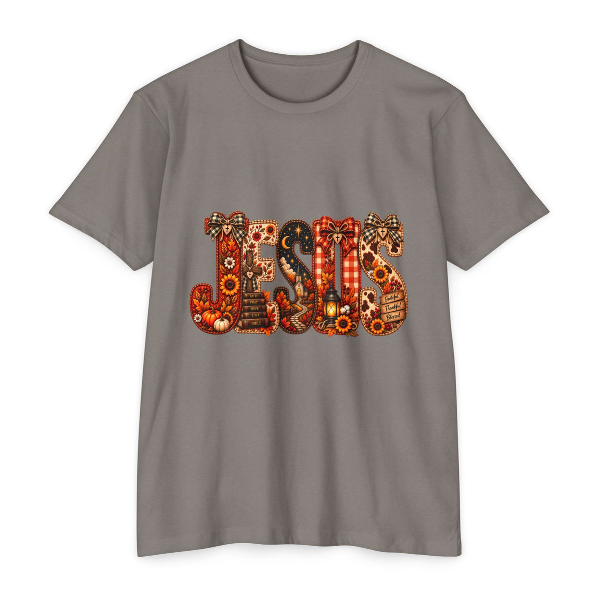 Jesus Floral Pattern T-Shirt — Vintage Boho Christian Tee