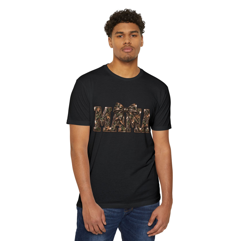 Mama Leopard Print Bow T-Shirt — Women's Mom Gift, Cute Animal Print Mother's Day Tee