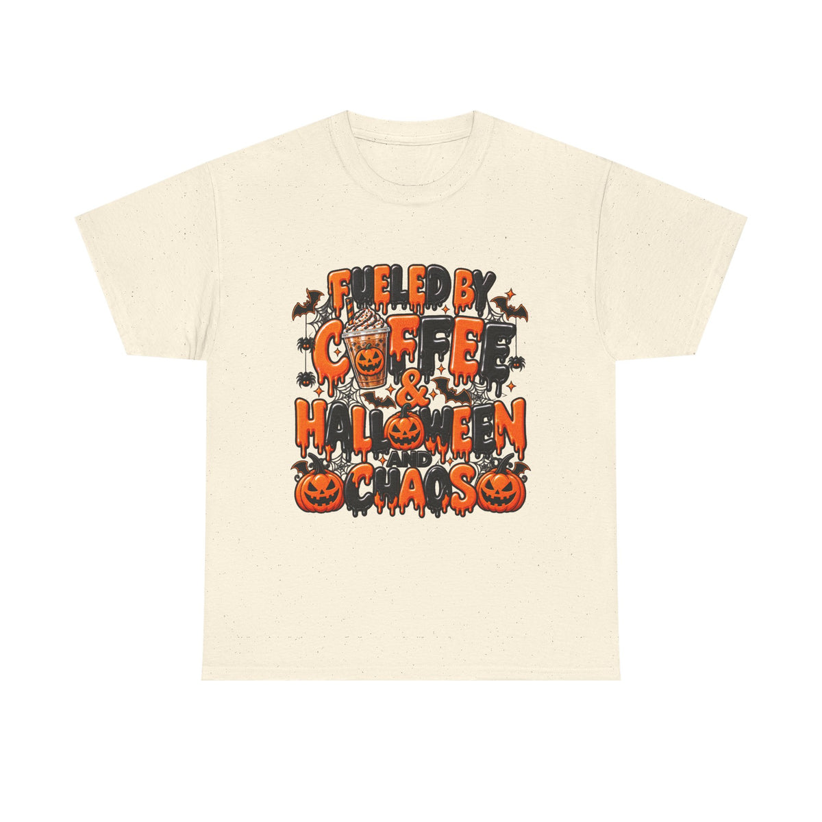 Halloween Coffee Tee — "Free Coffee & Halloween Gas" Spooky Pumpkin Shirt