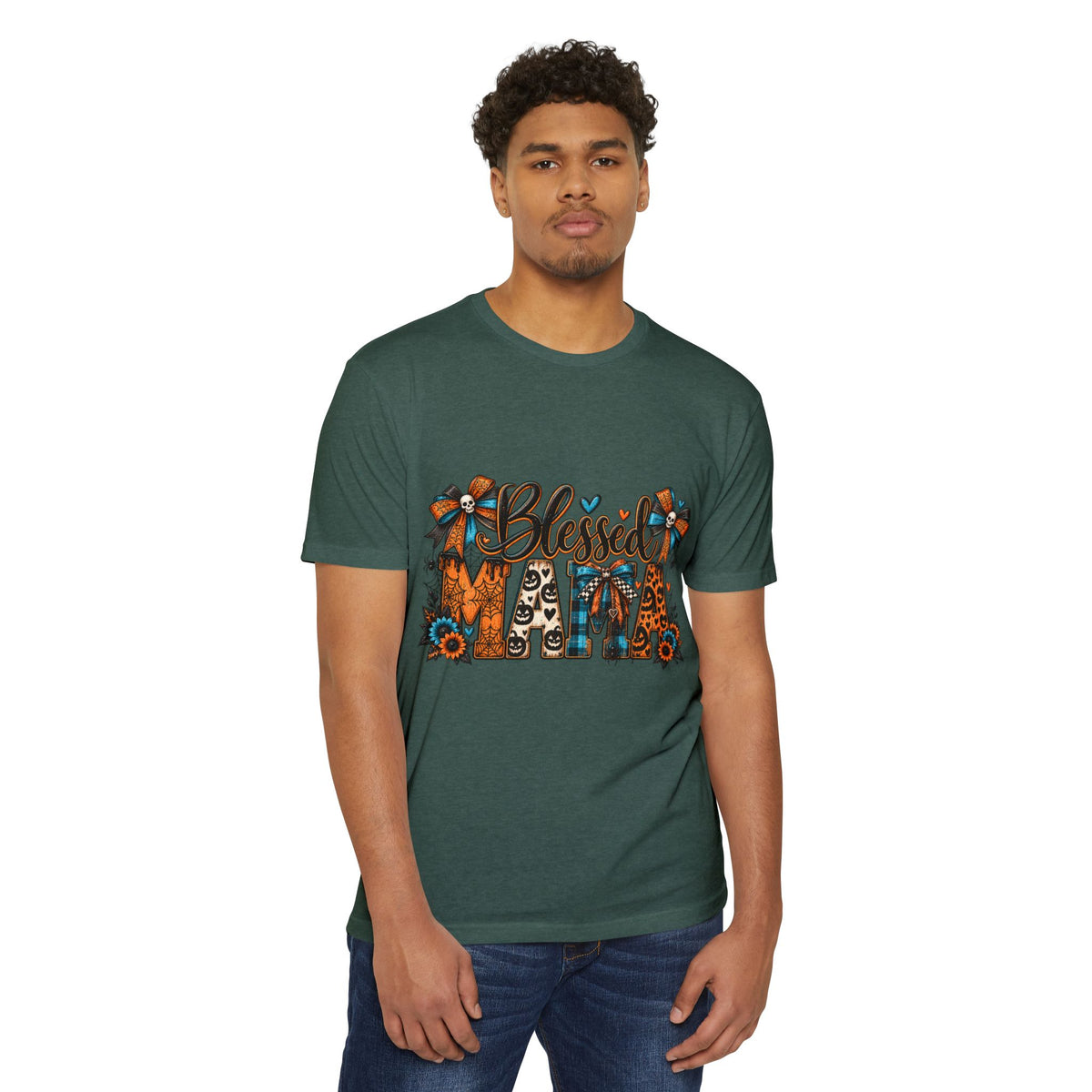 Blessed Mama T-Shirt — Floral Leopard Fall Mother's Day Tee