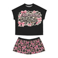 Moo-velous Mama Women's Pajama Set — Pink Cow Print Shorts & Graphic Tee