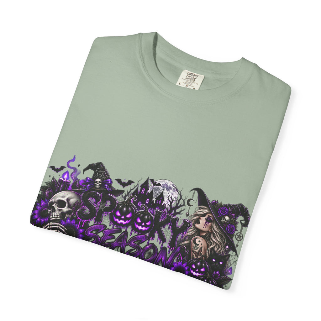 Halloween Horror T-Shirt — Spooky Witch, Skull & Pumpkins Graphic