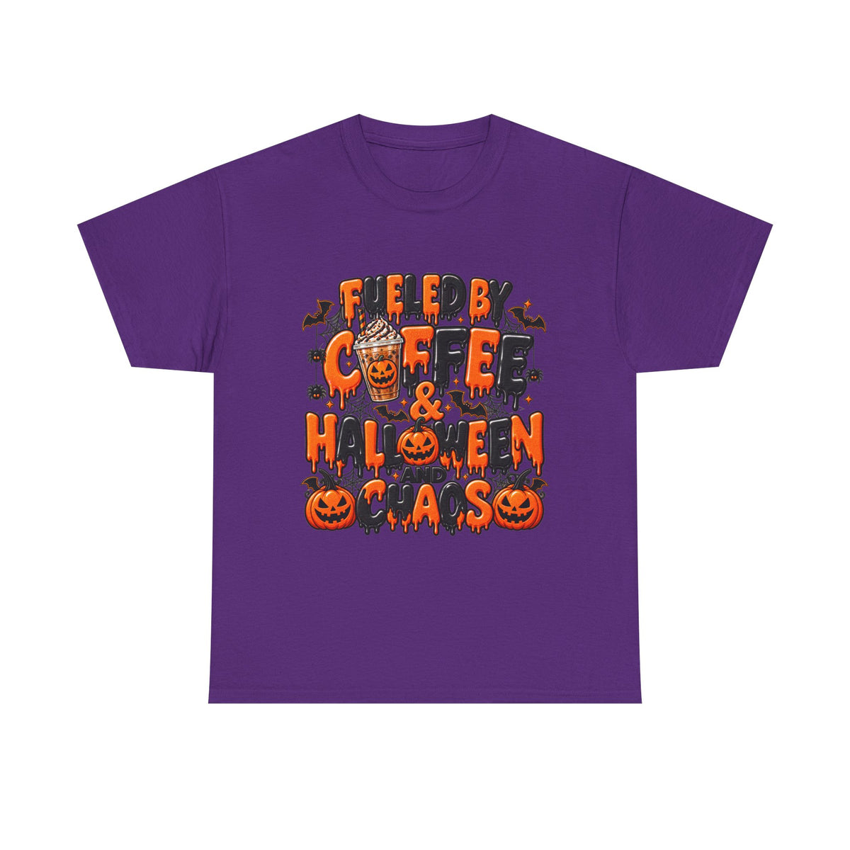 Halloween Coffee Tee — "Free Coffee & Halloween Gas" Spooky Pumpkin Shirt