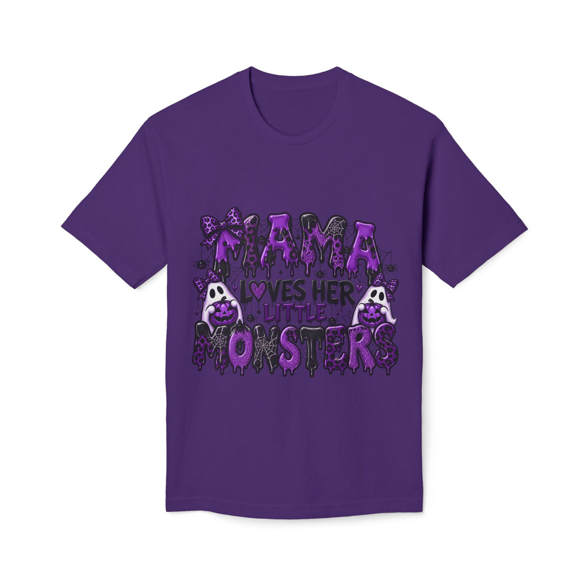Mama Loves Her Little Monsters T-Shirt — Cute Purple Halloween Mom Tee