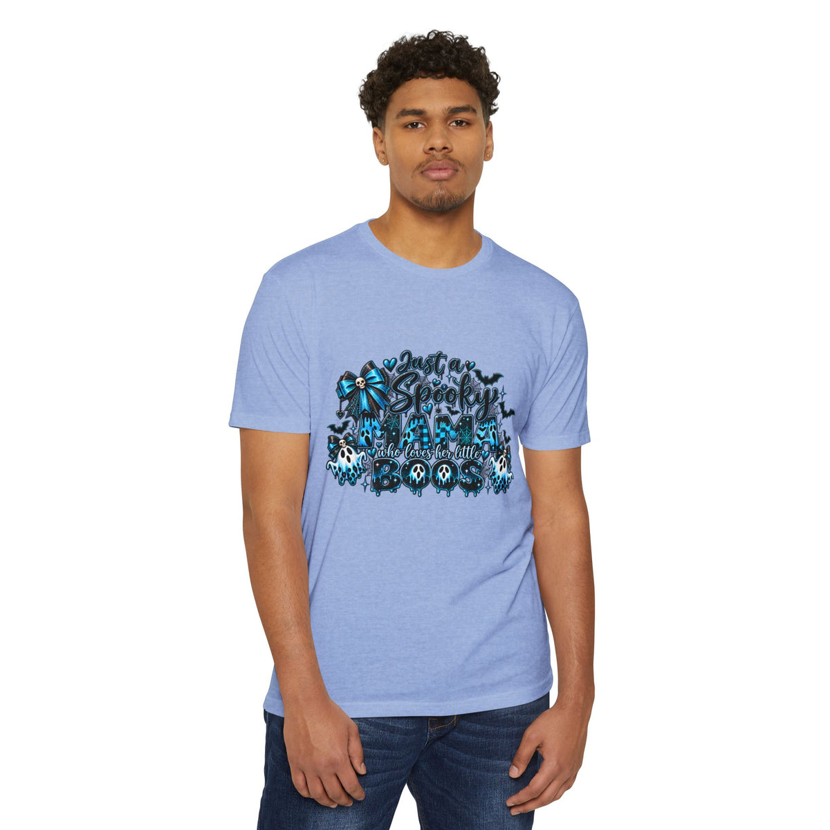 Spooky Cute Blue Skull Halloween T-Shirt