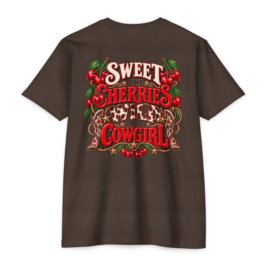 Cherry Picked Cowgirl T-Shirt — "Sweet Cherries Wild Cowgirl" Graphic Tee