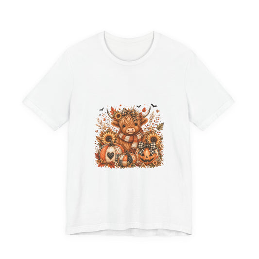 Autumn Teddy Bear Tee — Cozy Fall Pumpkin & Sunflower Graphic T-Shirt