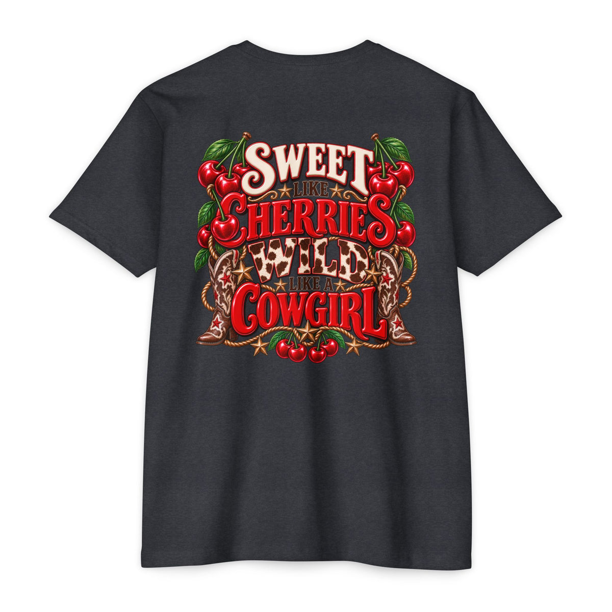 Cherry Picked Cowgirl T-Shirt — "Sweet Cherries Wild Cowgirl" Graphic Tee