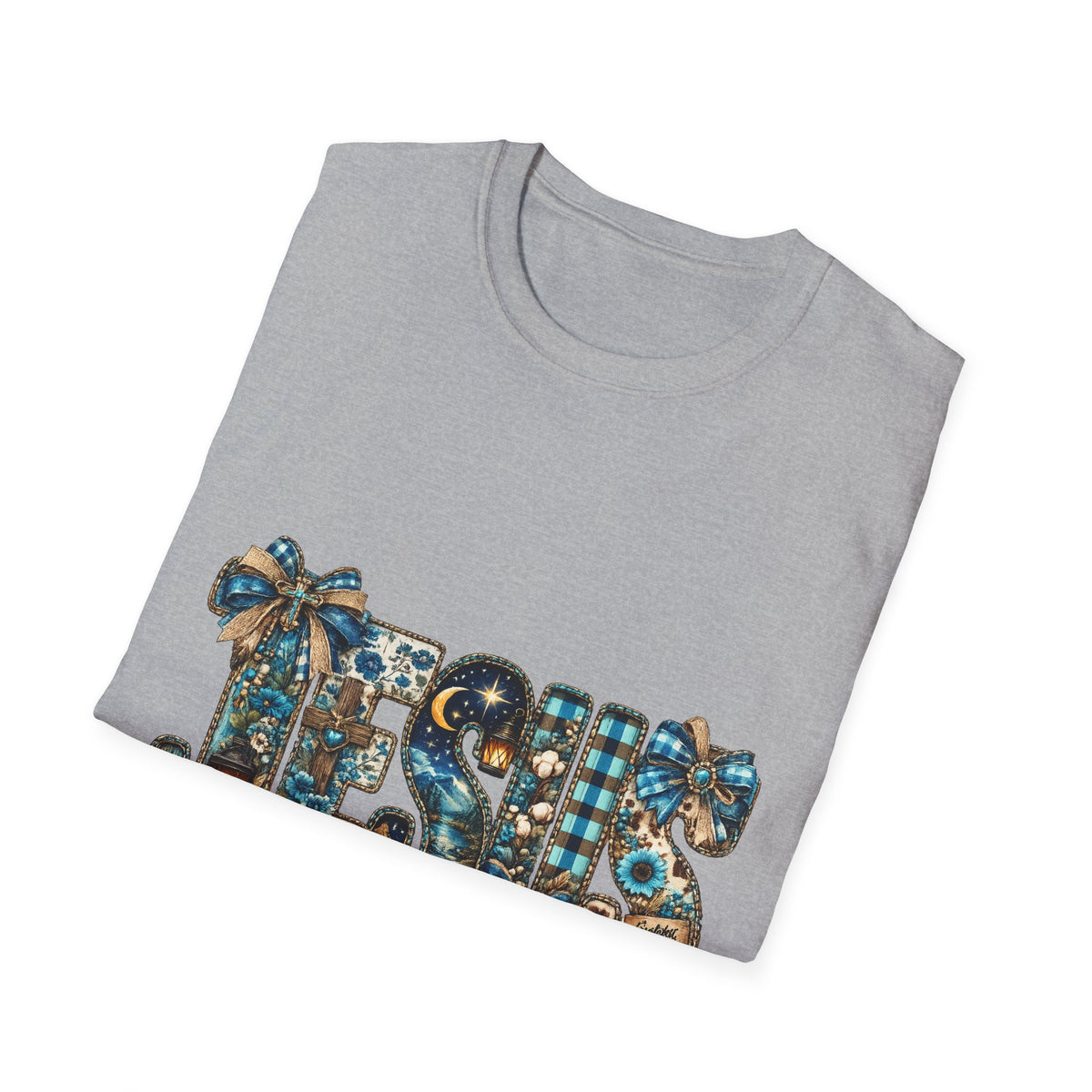 T-Shirt - 'TIS' Holiday Patchwork Design: Festive Vintage Ornaments & Plaid