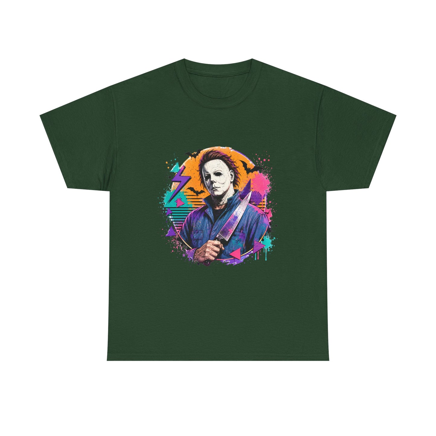 Retro Neon Horror Character Graphic Tee