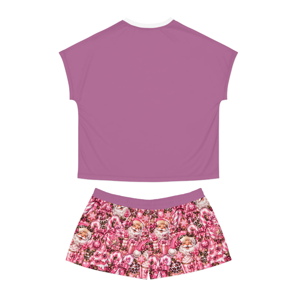 Women's Pink 'Santa Baby' Pajama Set - Festive Short Sleepwear
