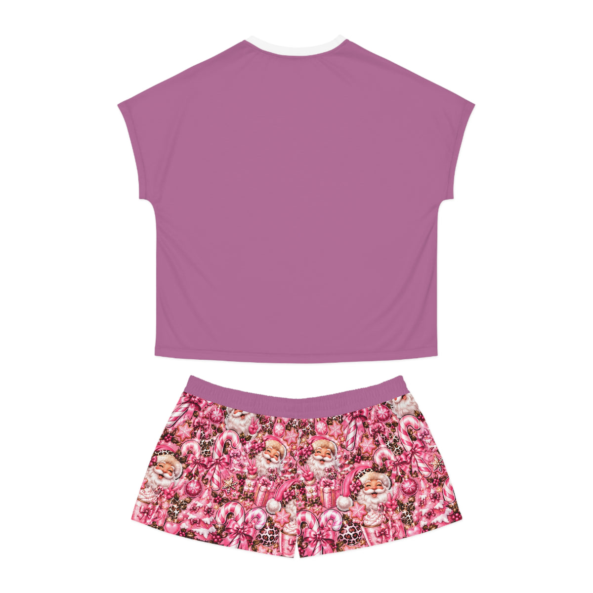 Women's Pink 'Santa Baby' Pajama Set - Festive Short Sleepwear