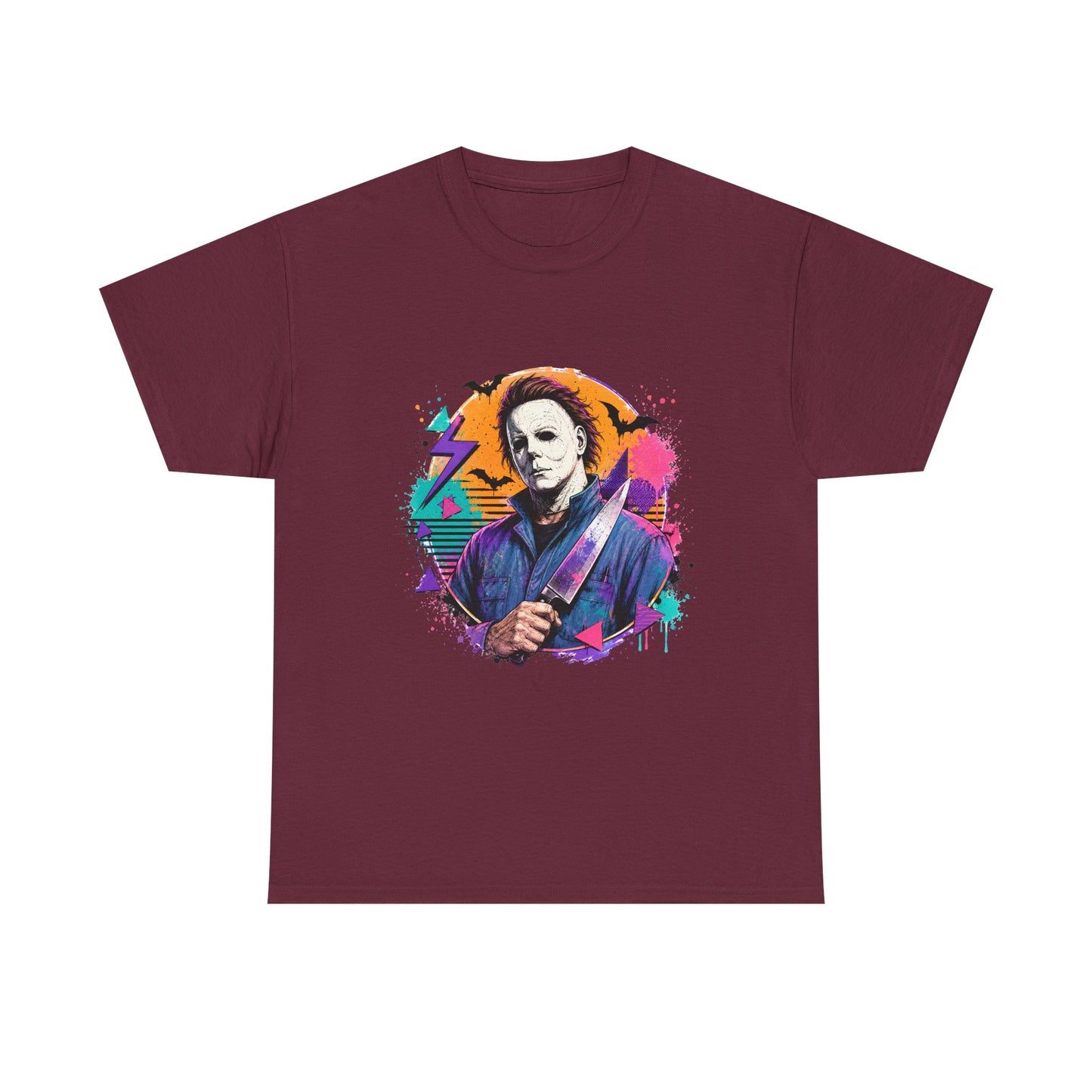 Retro Neon Horror Character Graphic Tee
