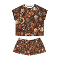Women's Fall Pumpkin Pajama Set — Cozy Plaid Pumpkin & Latte Print