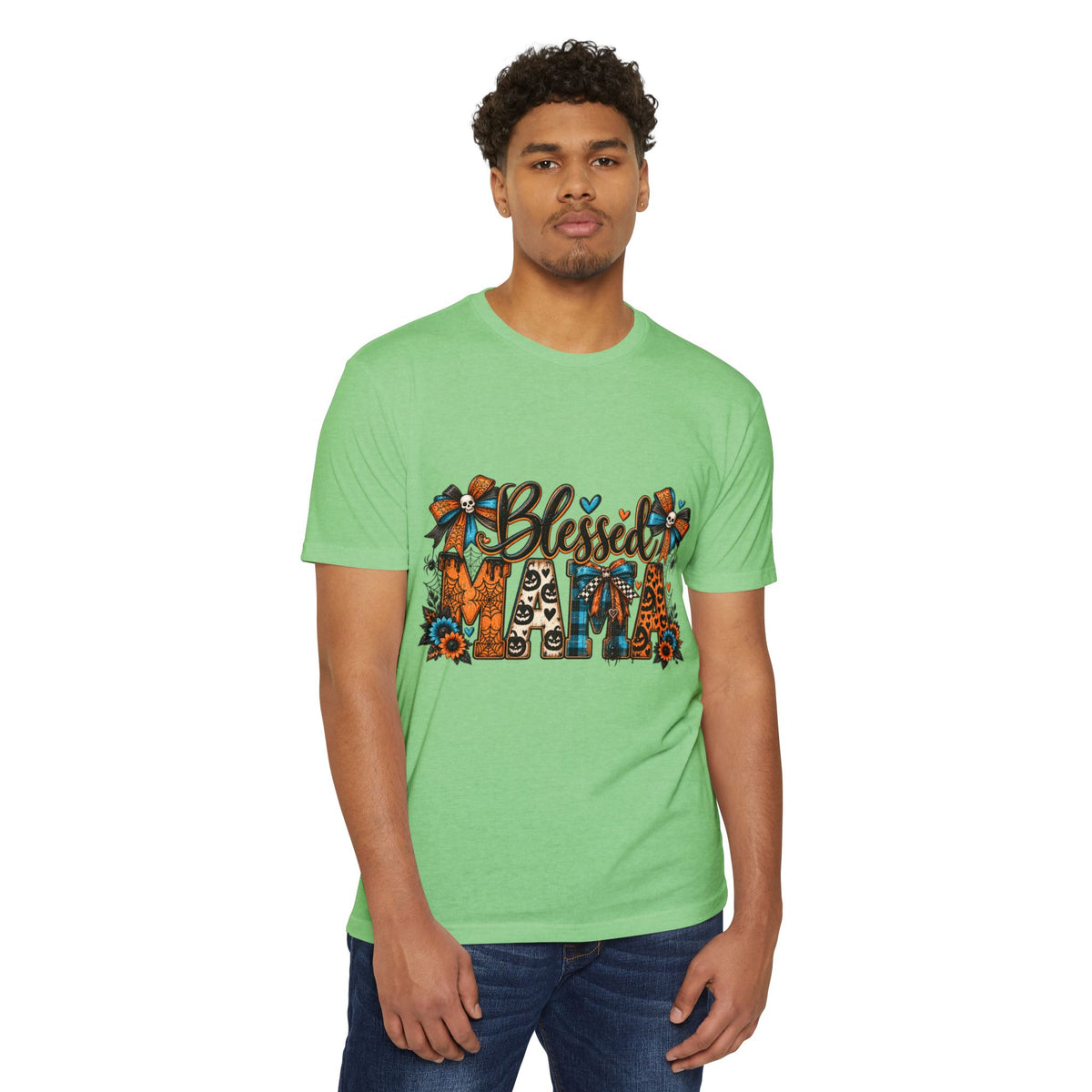 Blessed Mama T-Shirt — Floral Leopard Fall Mother's Day Tee