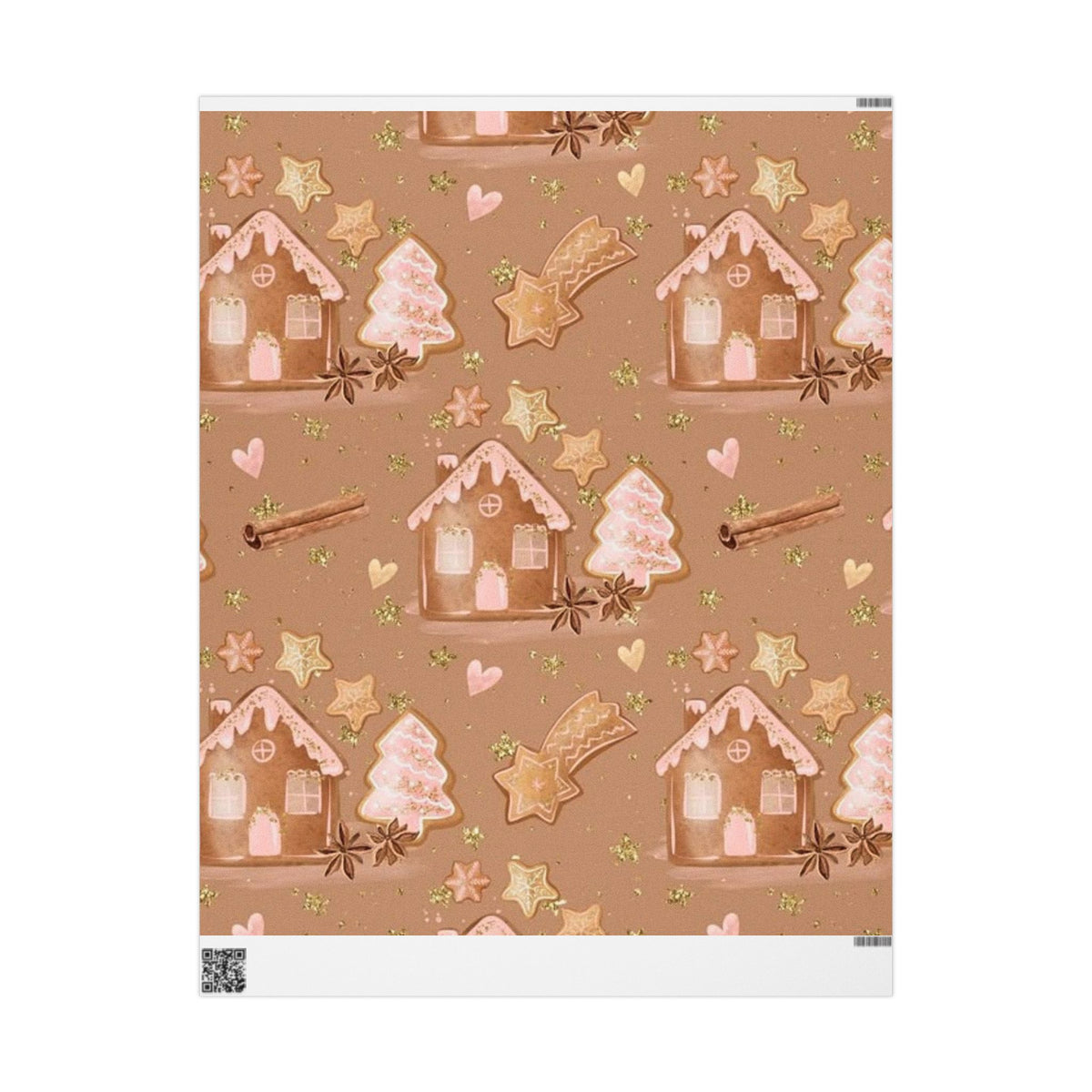 Gingerbread Cottage Wrapping Paper – Holiday Gift Wrap Roll
