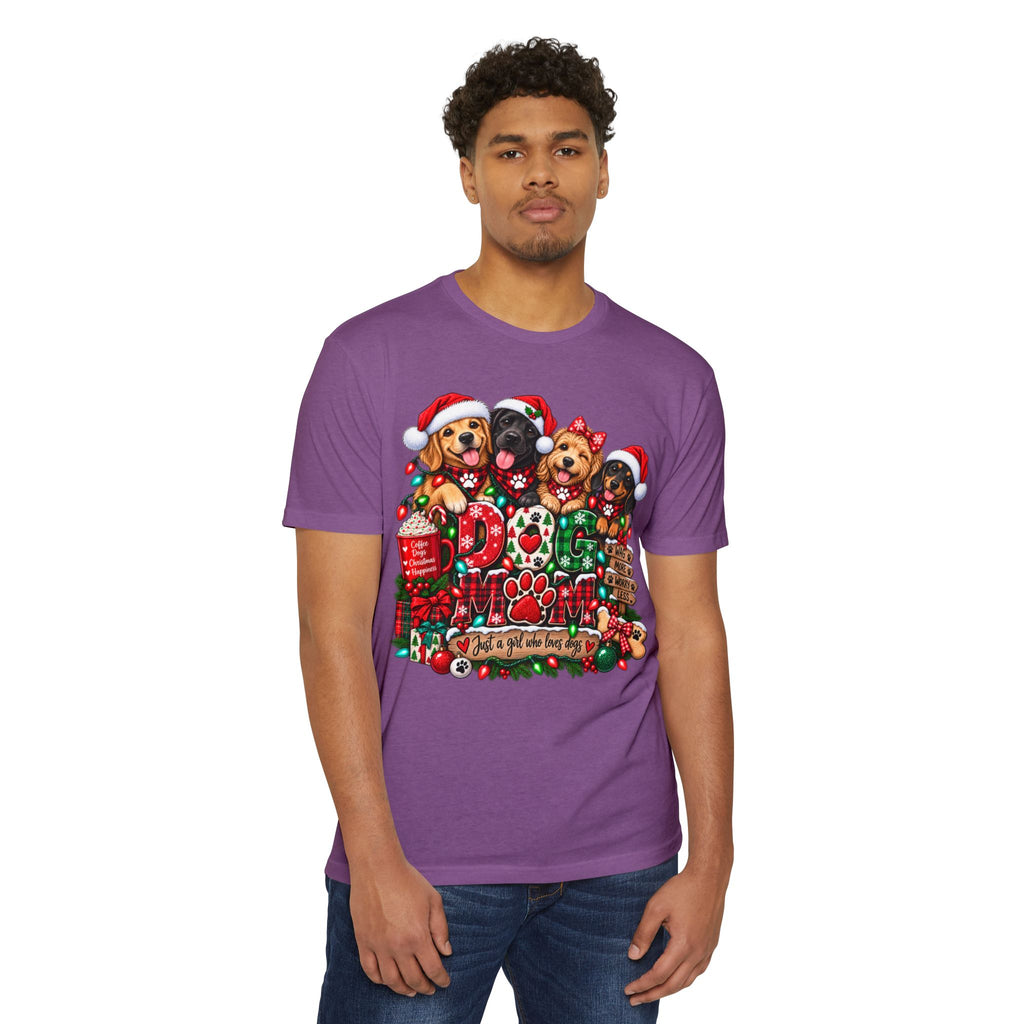 Christmas Dog Mom T-Shirt — Cute Puppies in Santa Hats Holiday Tee