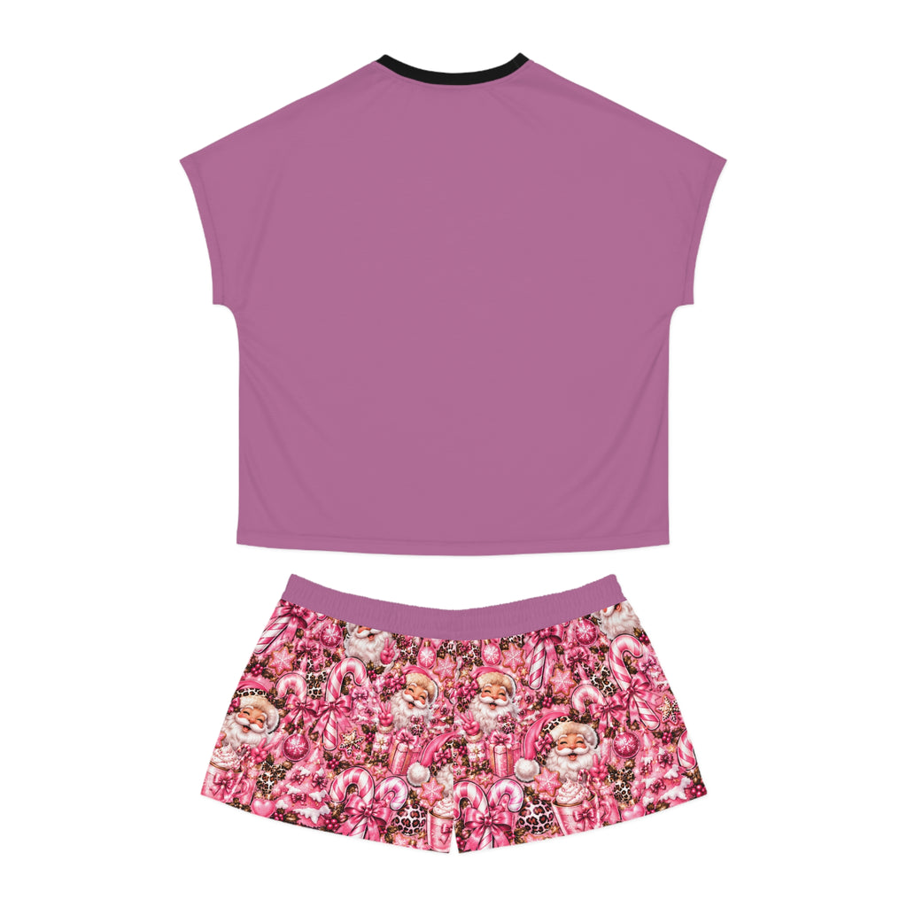 Women's Pink 'Santa Baby' Pajama Set - Festive Short Sleepwear