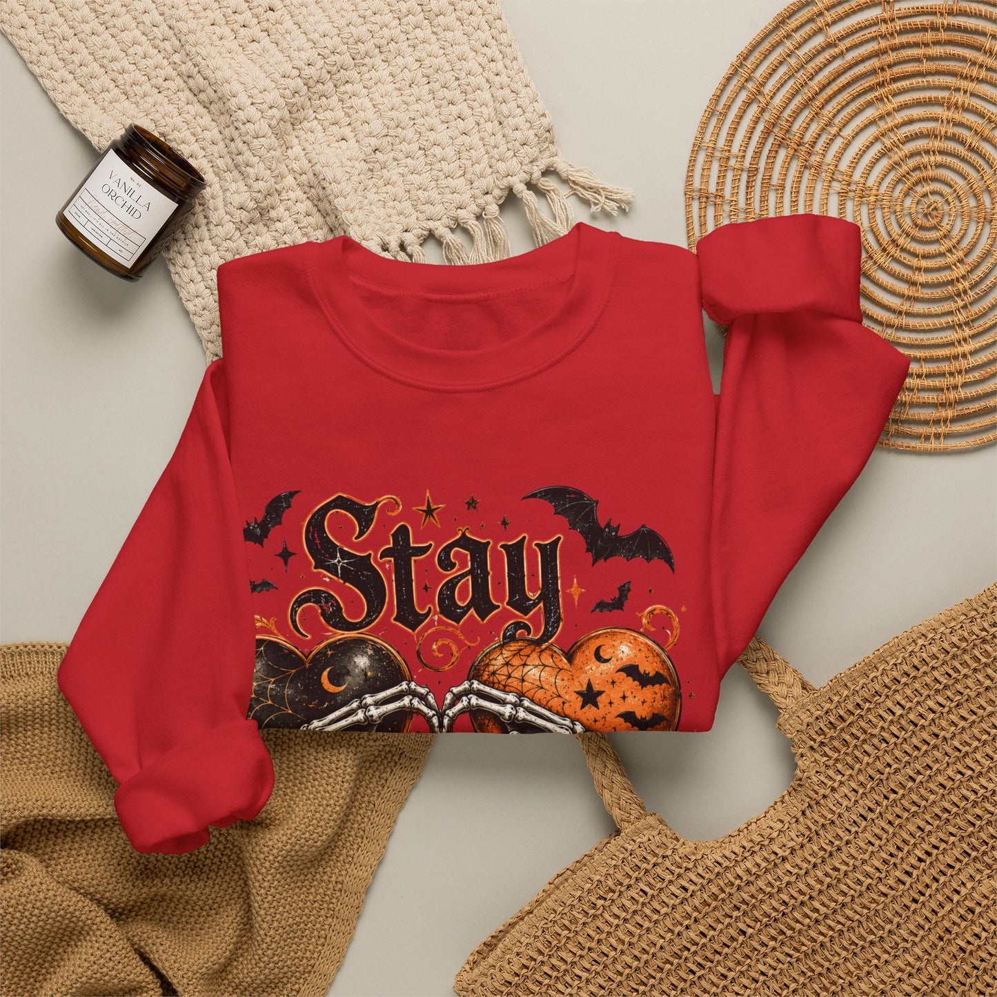 Stay Creepy Sweatshirt — Halloween Heart Gothic Crewneck