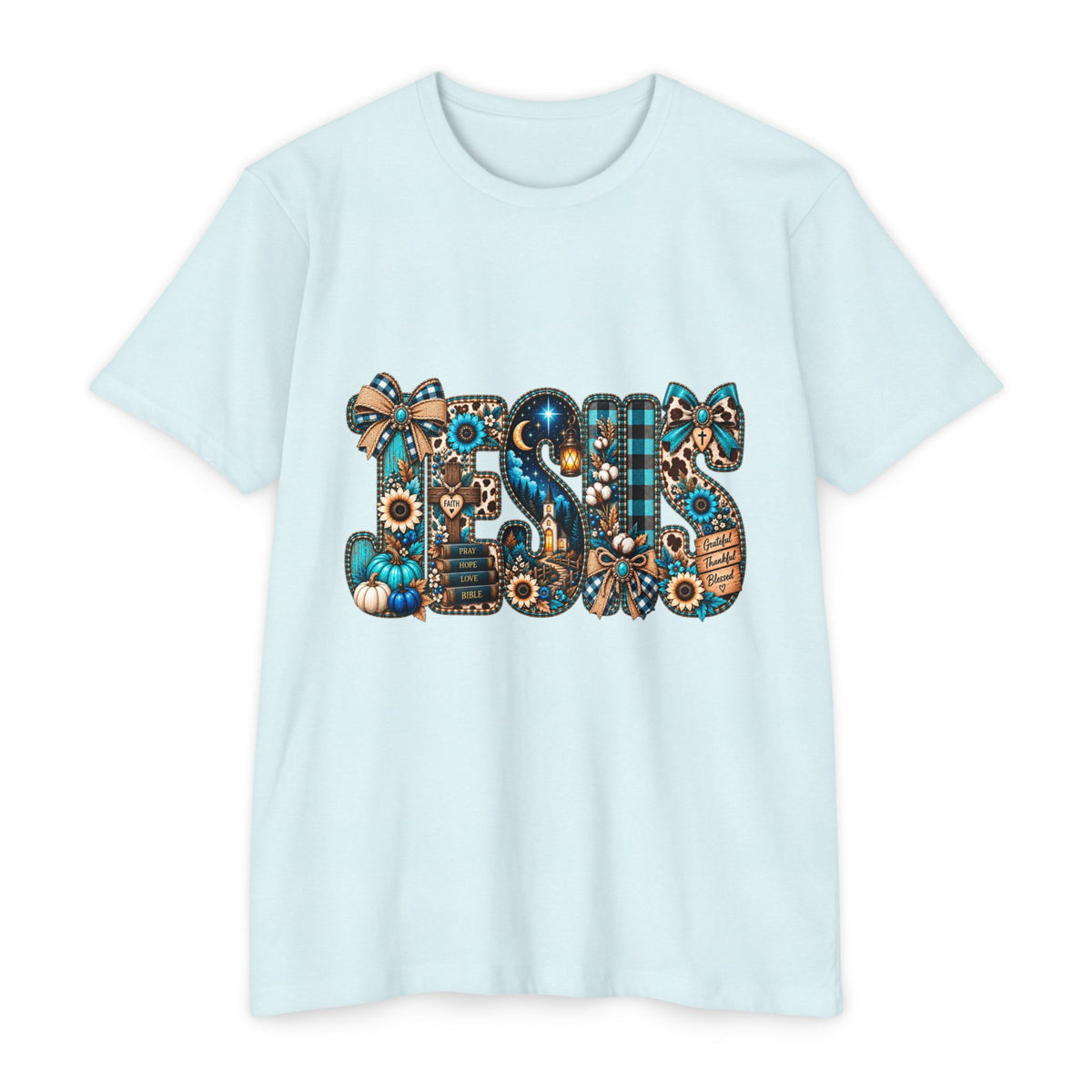Fall Mom T‑Shirt — Rustic Sunflower & Plaid 'MOM' Graphic