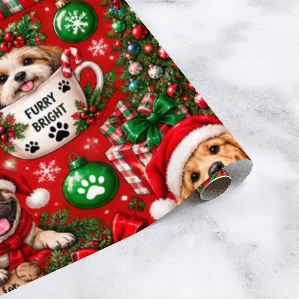 3Pack Gift Wrapping Paper Sheets christmas dogs