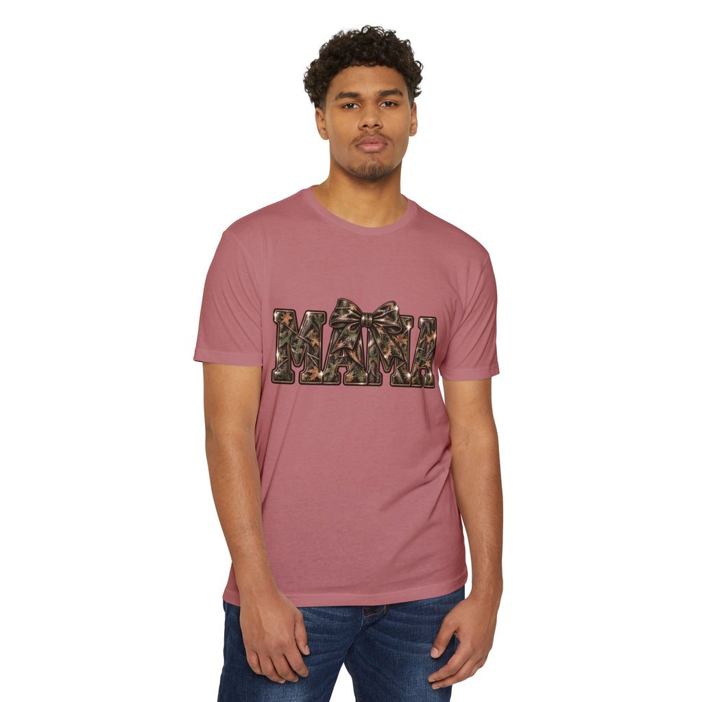 Mama Leopard Print Bow T-Shirt — Women's Mom Gift, Cute Animal Print Mother's Day Tee