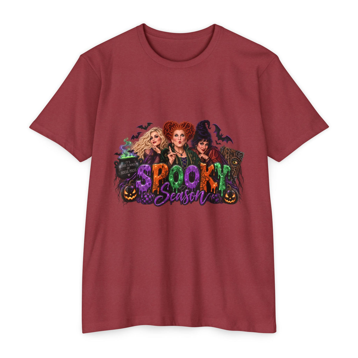 Spooky Season Graphic T-Shirt — Hocus Pocus Witch Trio Halloween Tee