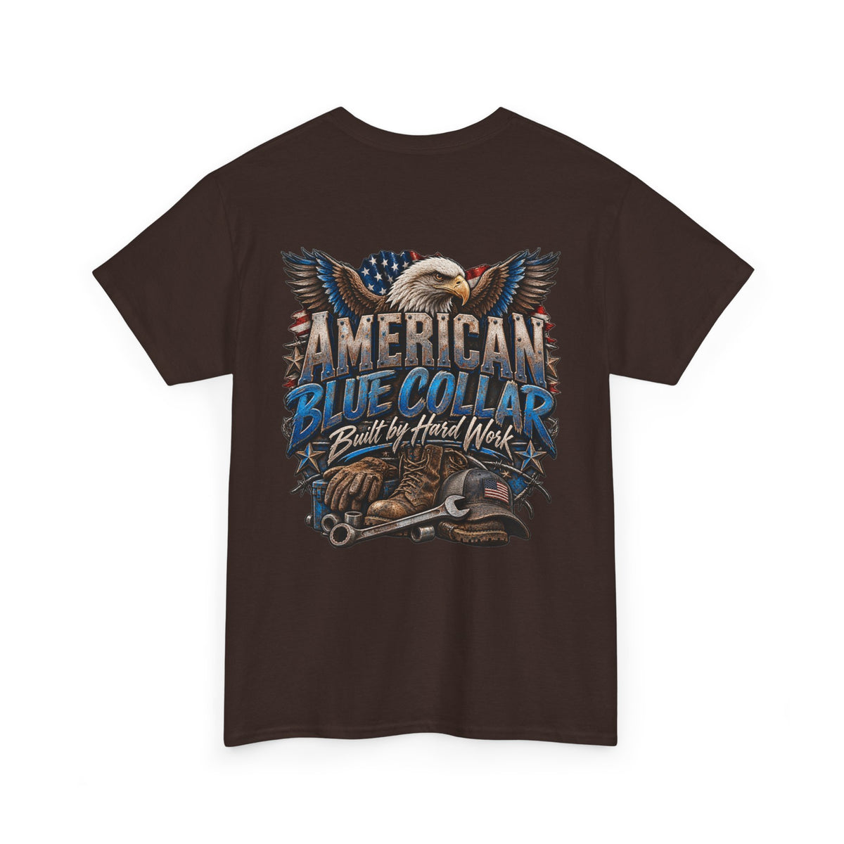 Blue Collar T-Shirt — "Blue Collar Made" & "American Blue Collar" Patriotic Workwear Tee