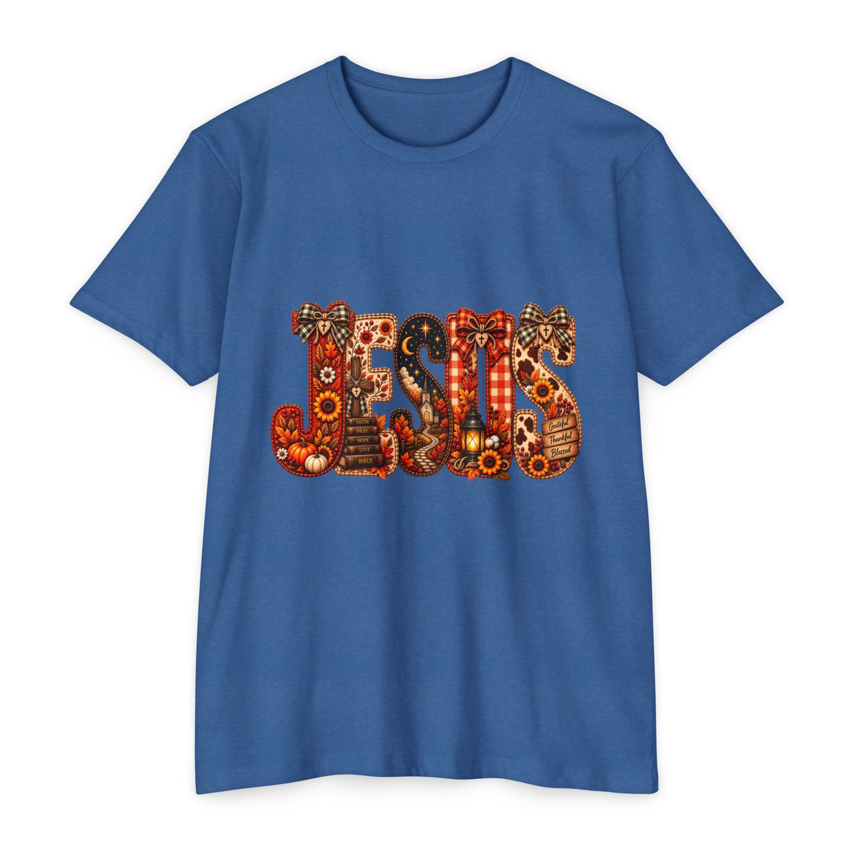 Jesus Floral Pattern T-Shirt — Vintage Boho Christian Tee