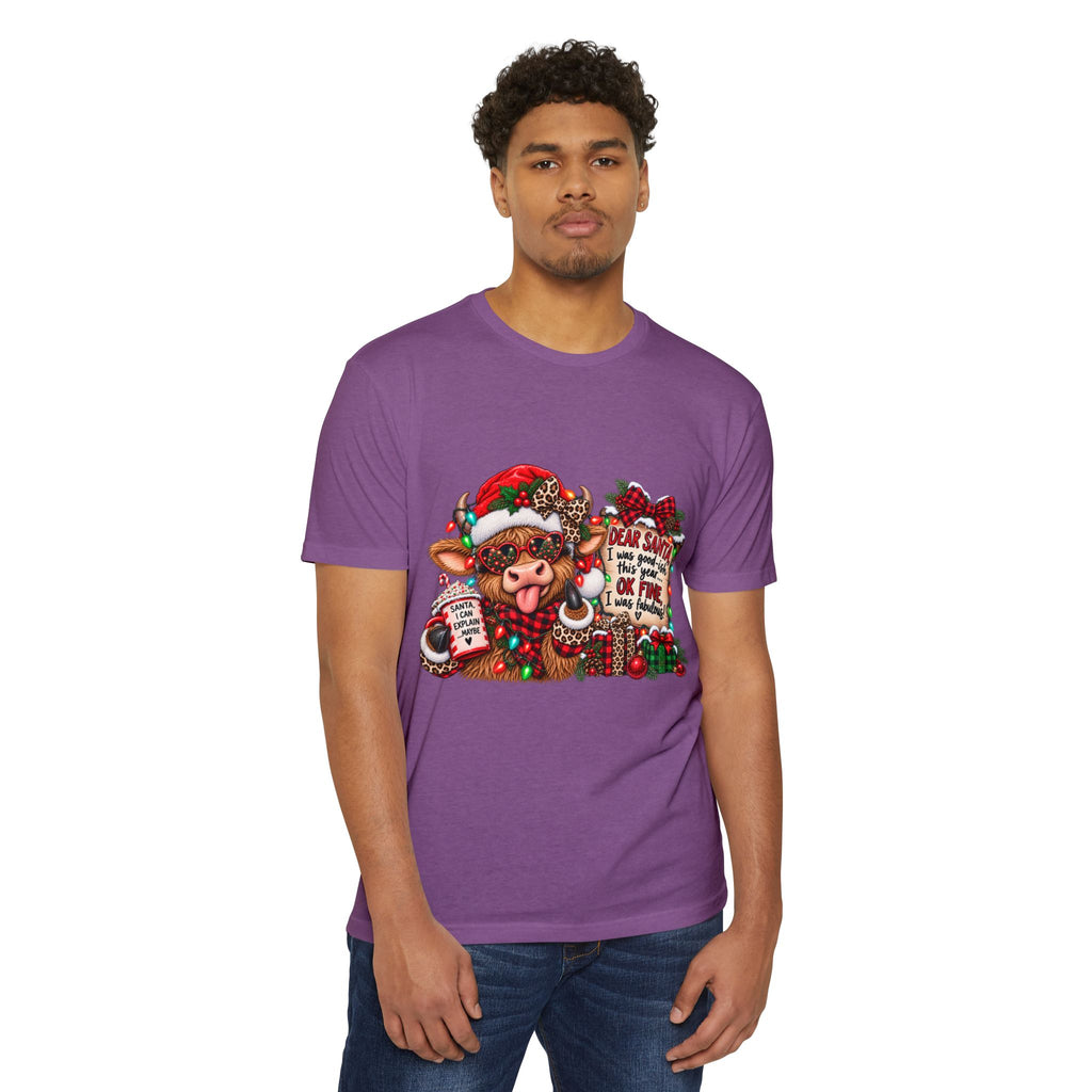 Christmas Cow T-Shirt — "Dear Santa I Was Good(ish)" Funny Holiday Tee
