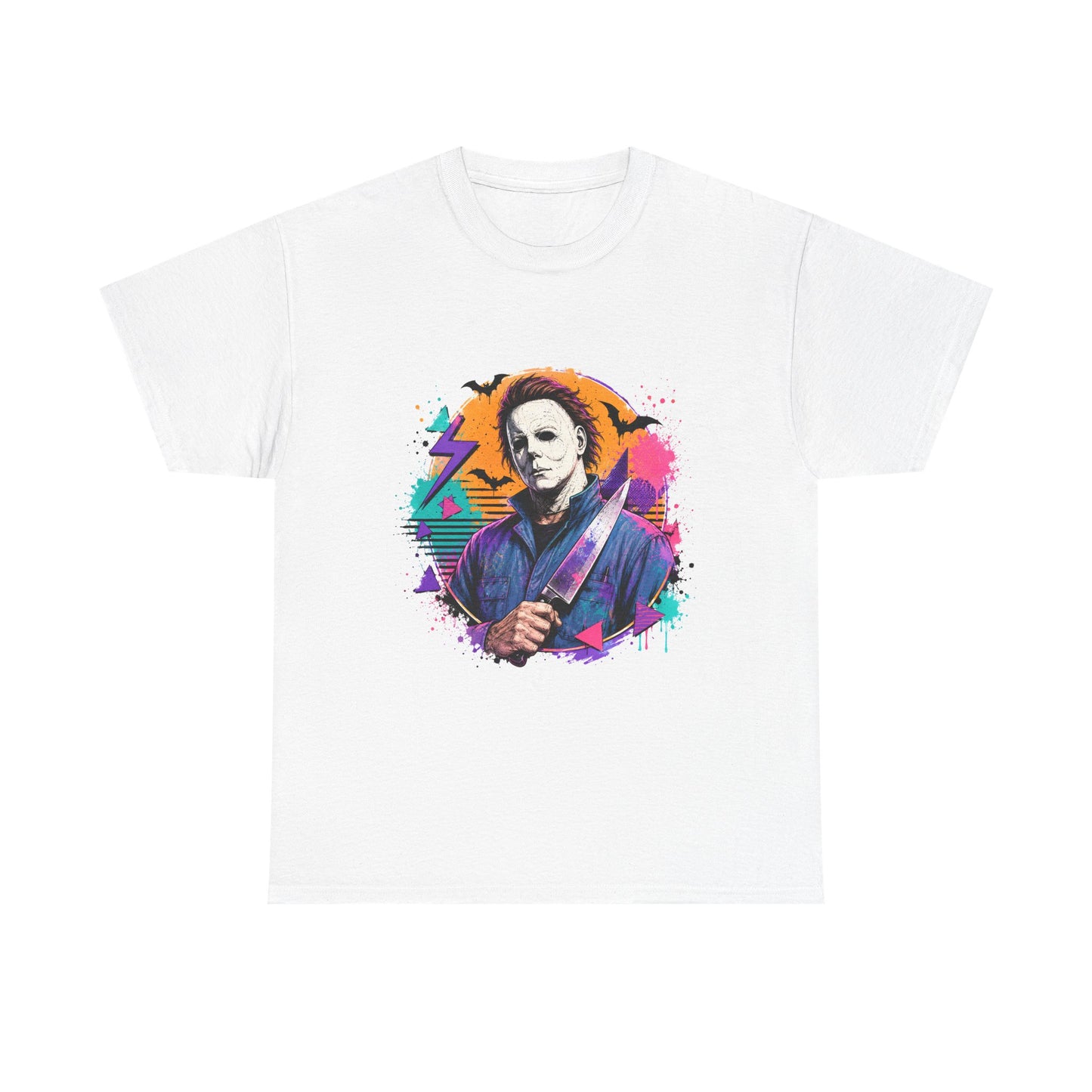 Retro Neon Horror Character Graphic Tee