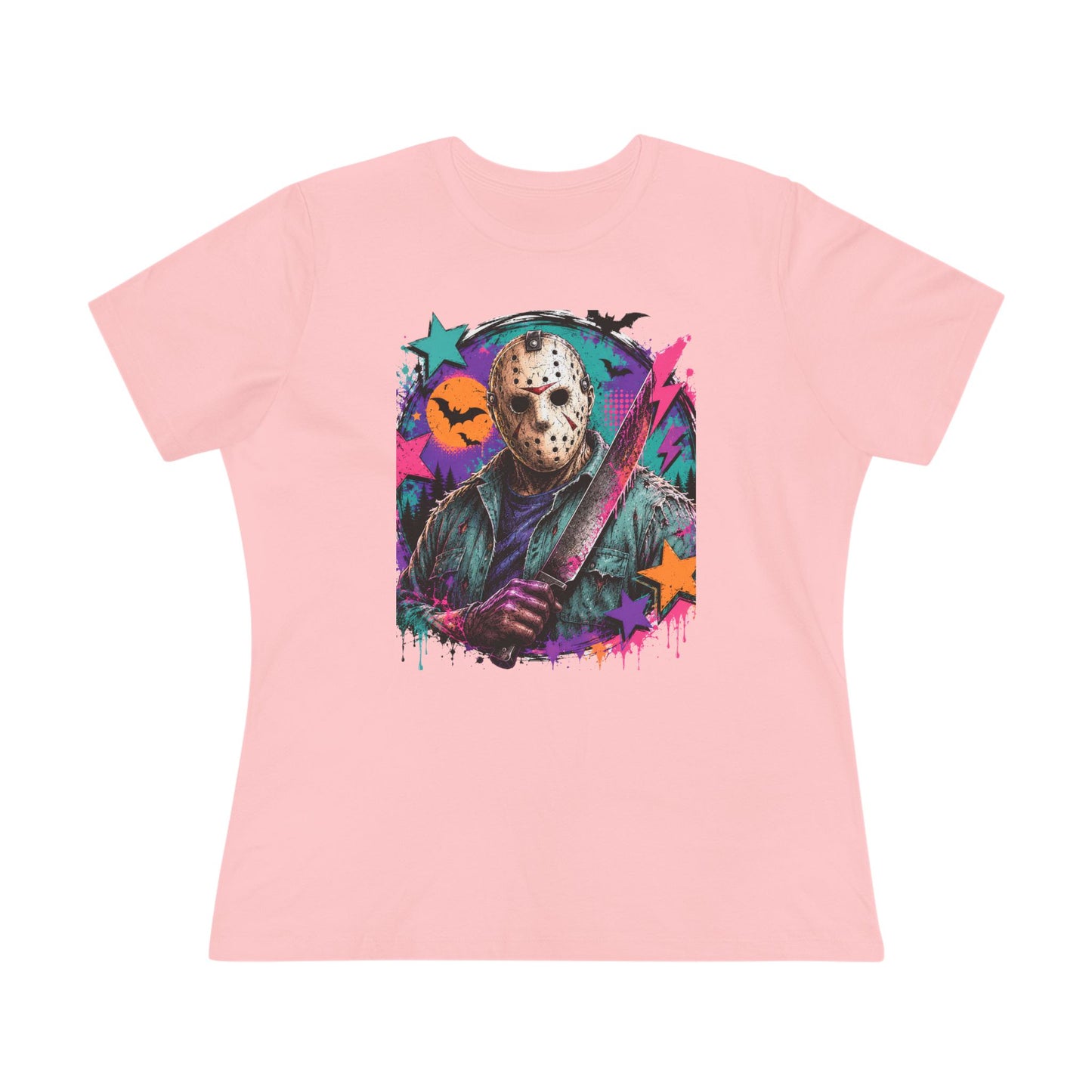 Horror Retro Jason Tee — Neon Slasher Halloween Women’s T-Shirt