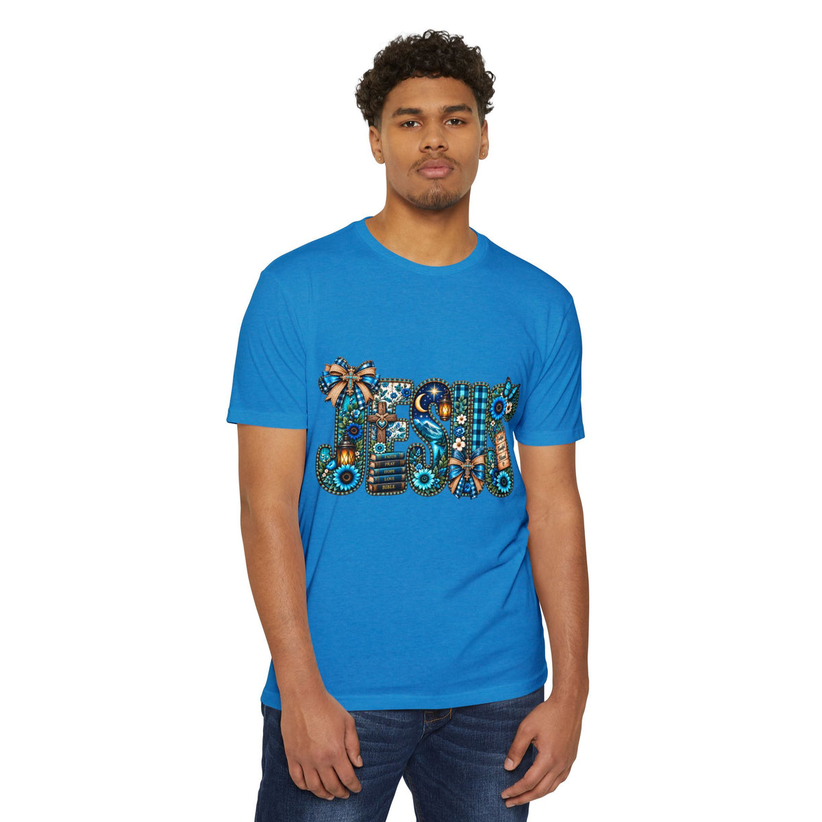 T-Shirt — Rustic Floral 'Blessed' Graphic Tee