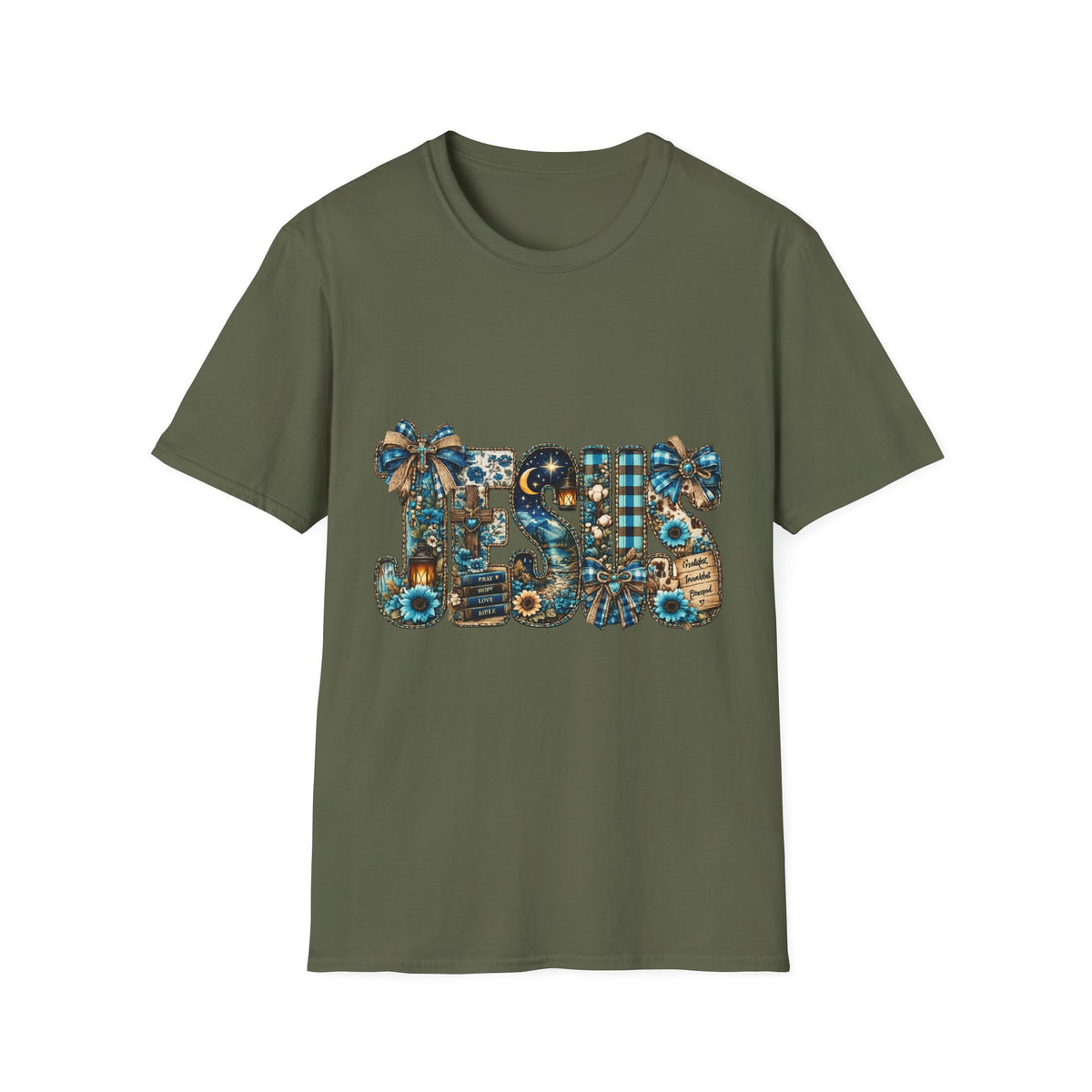 T-Shirt - 'TIS' Holiday Patchwork Design: Festive Vintage Ornaments & Plaid