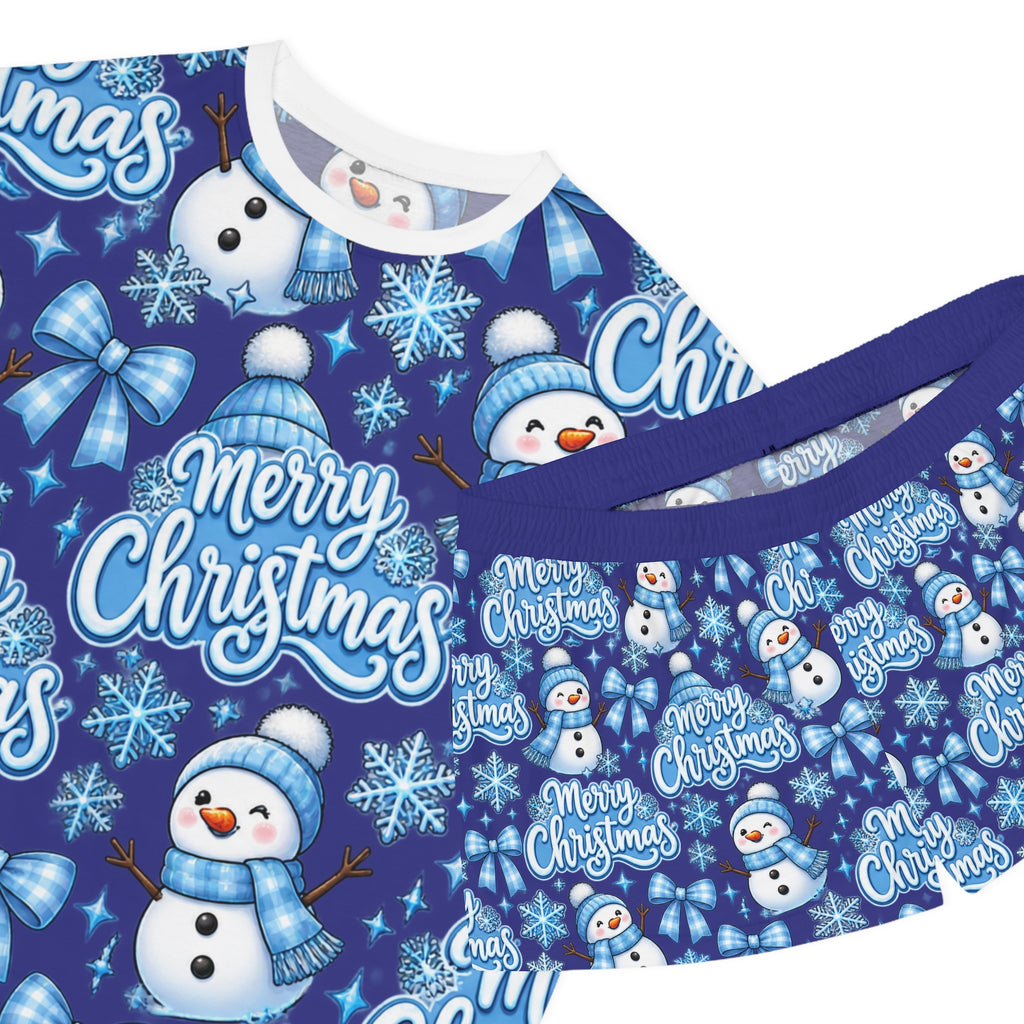 Women's Christmas Snowman Pajama Set — Merry Christmas Short Sleepwear