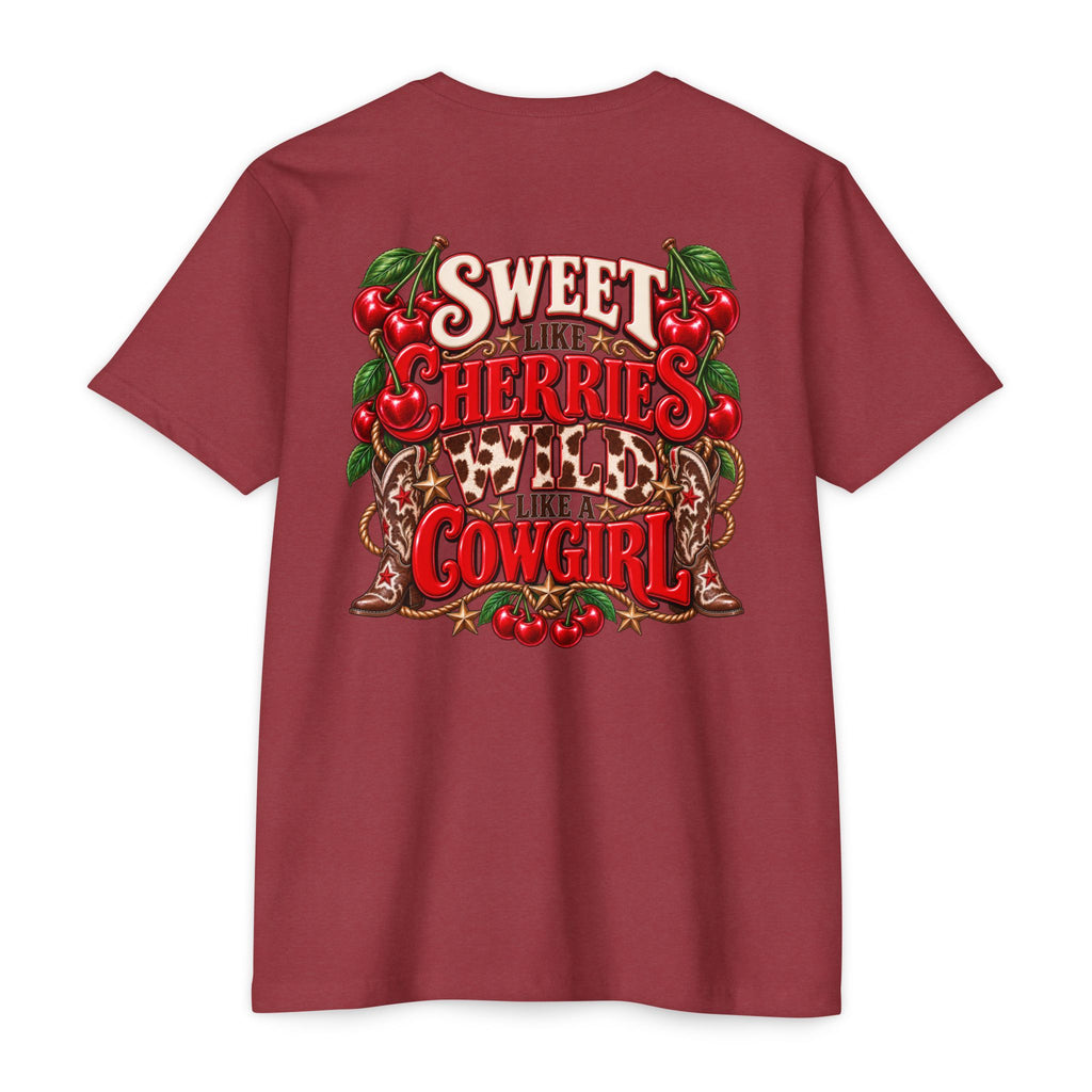 Cherry Picked Cowgirl T-Shirt — "Sweet Cherries Wild Cowgirl" Graphic Tee