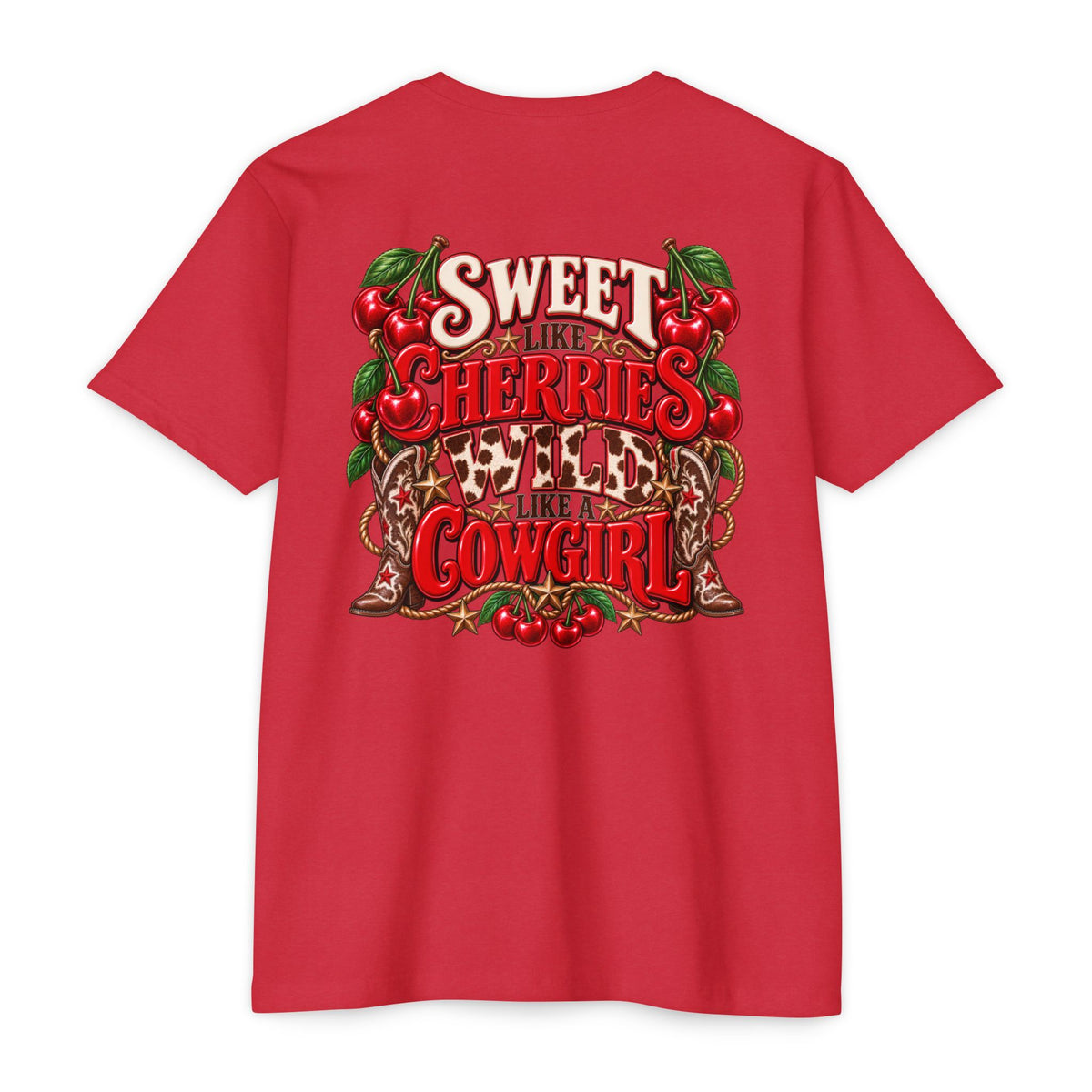 Cherry Picked Cowgirl T-Shirt — "Sweet Cherries Wild Cowgirl" Graphic Tee