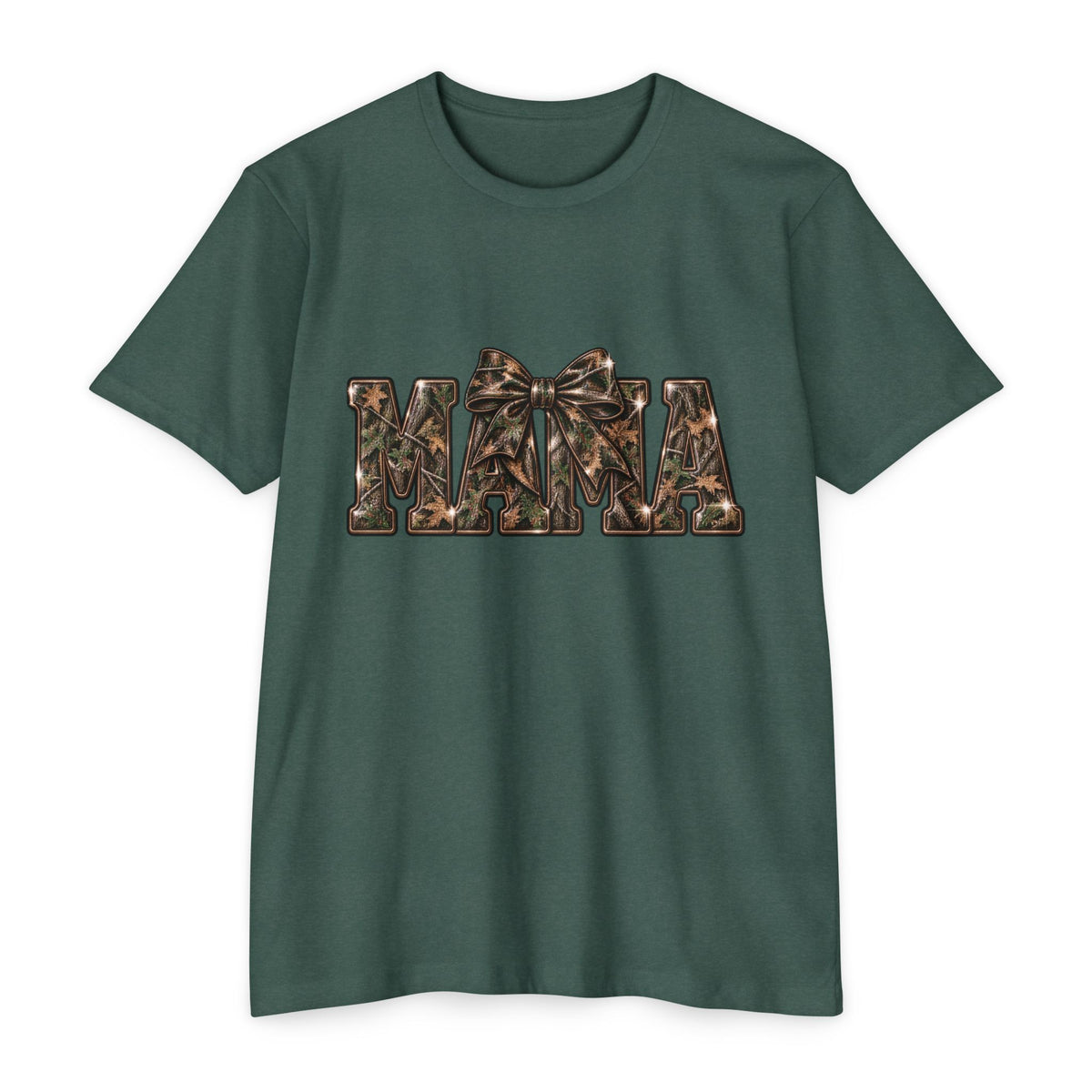 Mama Leopard Print Bow T-Shirt — Women's Mom Gift, Cute Animal Print Mother's Day Tee