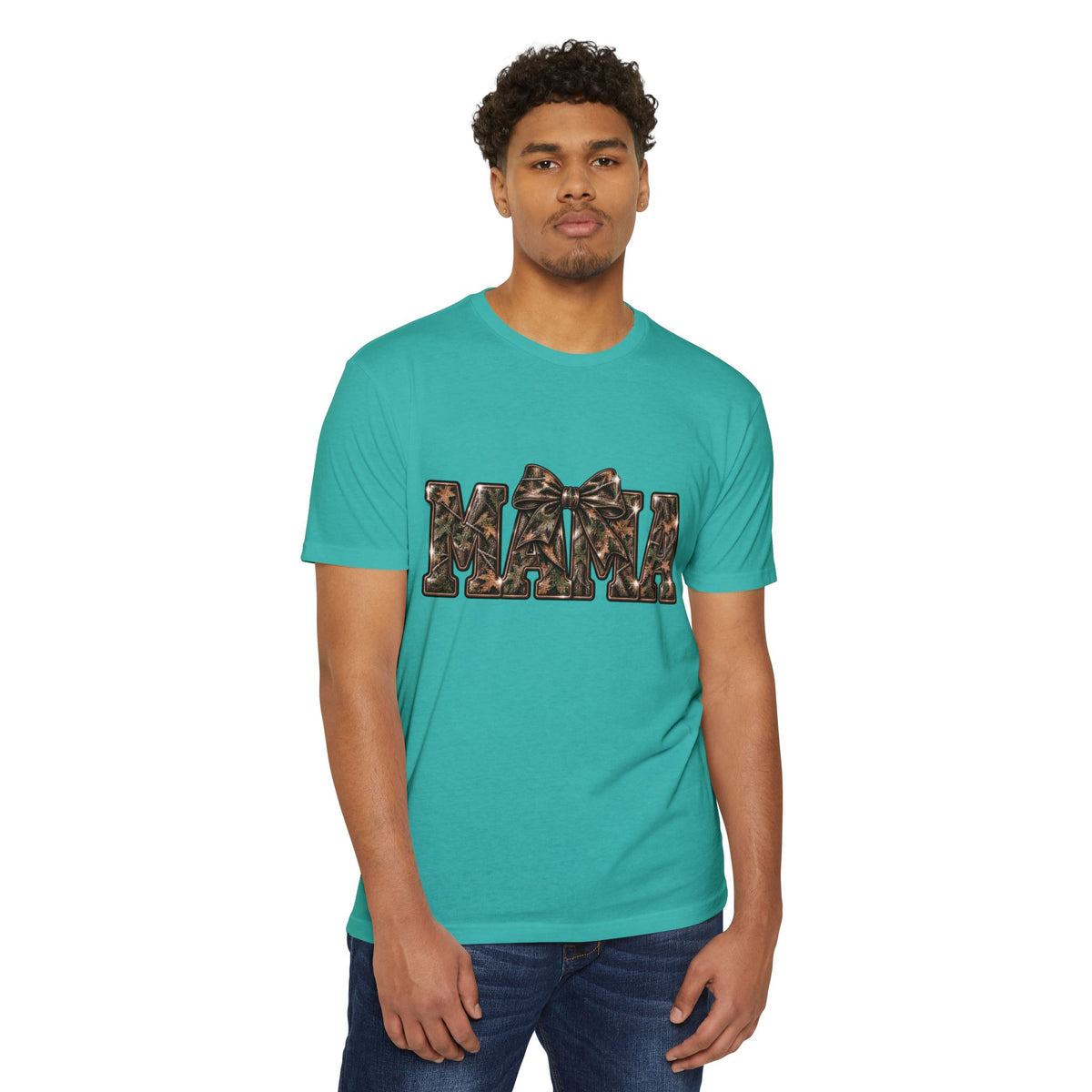 Mama Leopard Print Bow T-Shirt — Women's Mom Gift, Cute Animal Print Mother's Day Tee
