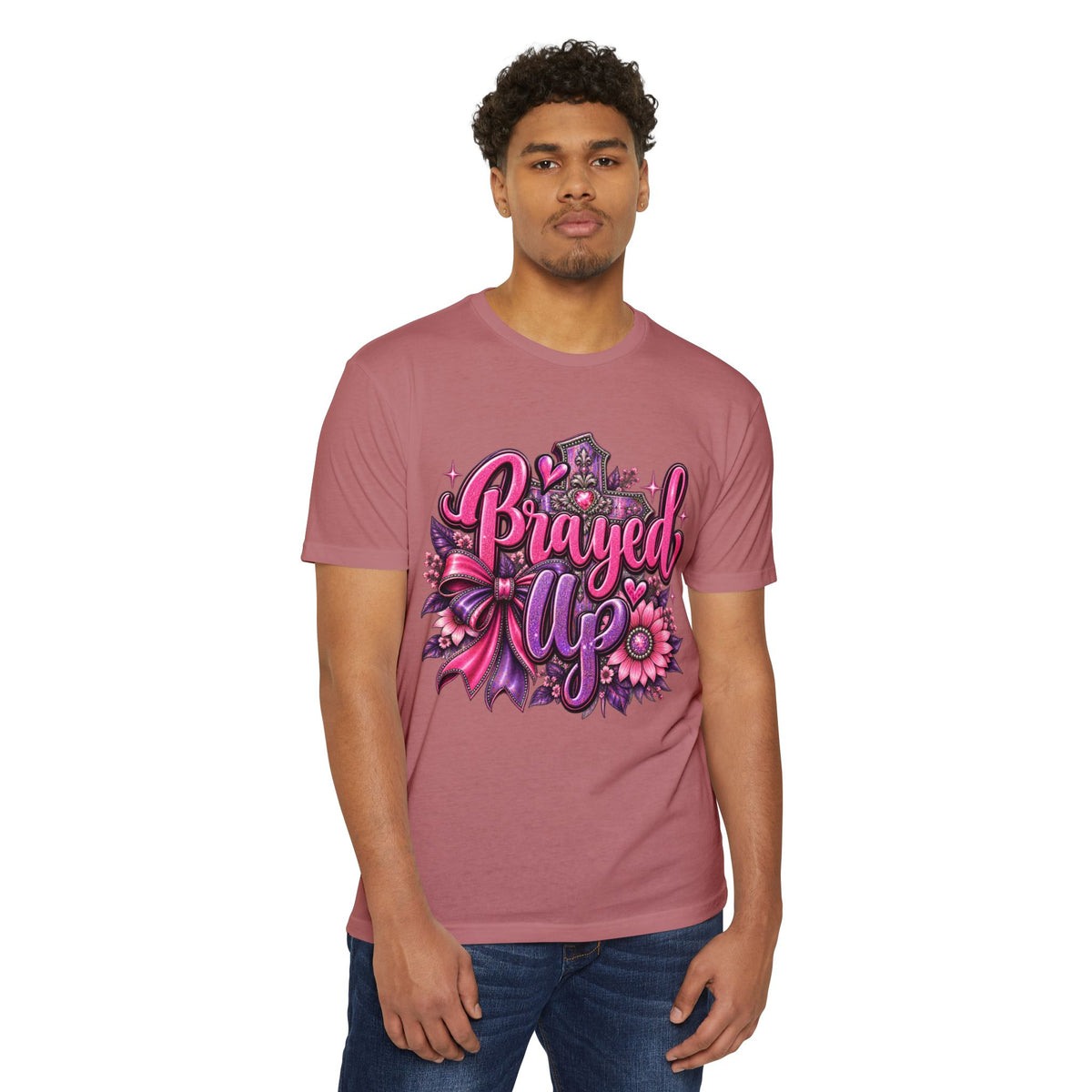 Braved Up T-Shirt — Pink Floral Encouragement Tee