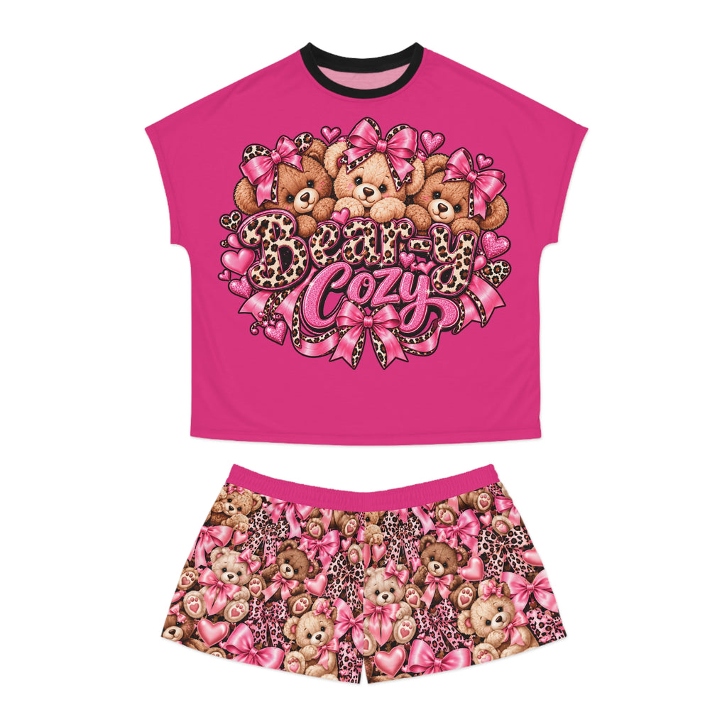 Cozy Bears Pink Women's Short Pajama Set